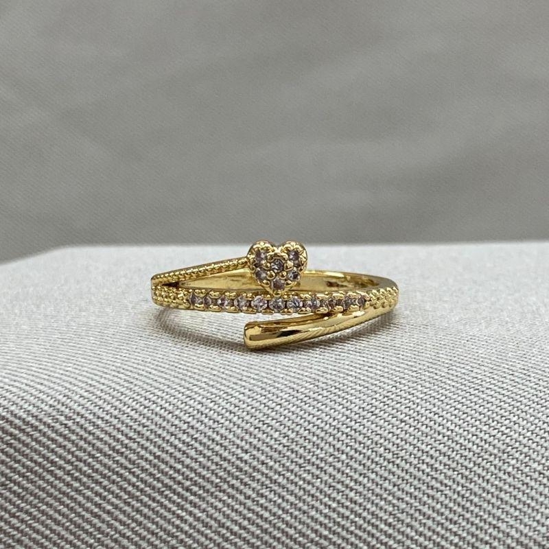 ANEL CORAÇÃO CRAVEJADO