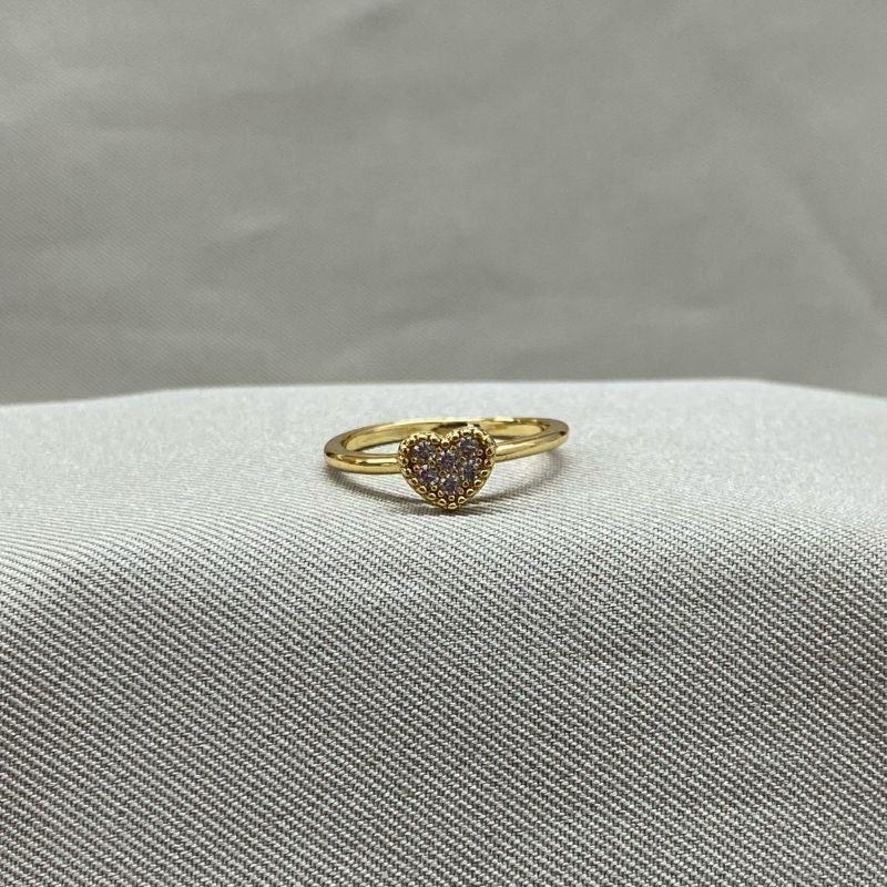 ANEL CORAÇÃO CRAVEJADO