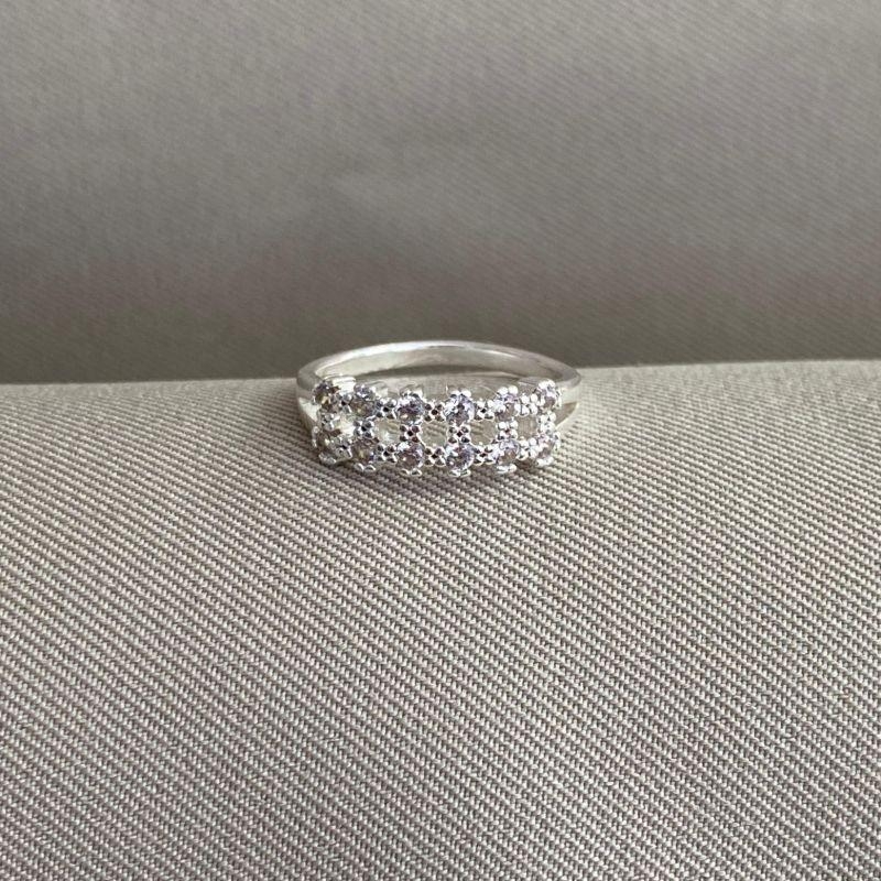 ANEL DUAS FILAS DE ZIRCONIAS