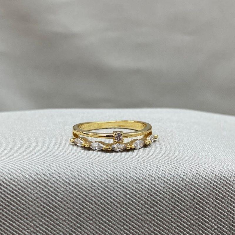 ANEL DUPLO COM ZIRCONIAS