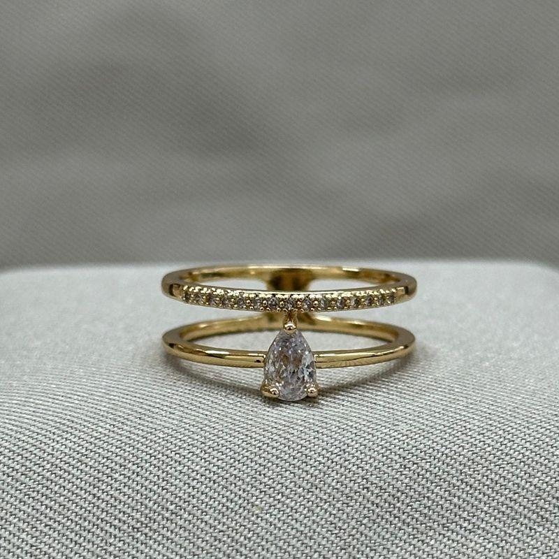 ANEL DUPLO CRAVEJADO COM GOTA