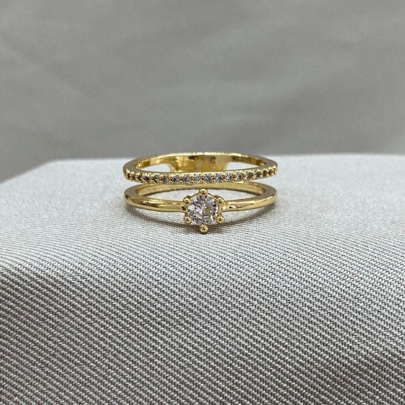 ANEL DUPLO CRAVEJADO/ZIRCONIA