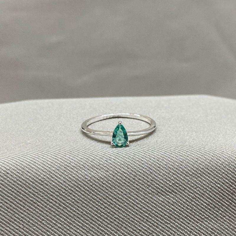 ANEL GOTA ZIRCONIA VERDE