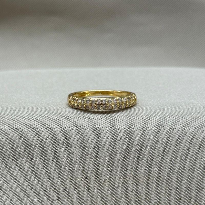 ANEL MEIA ALIANÇA CRAVEJADA