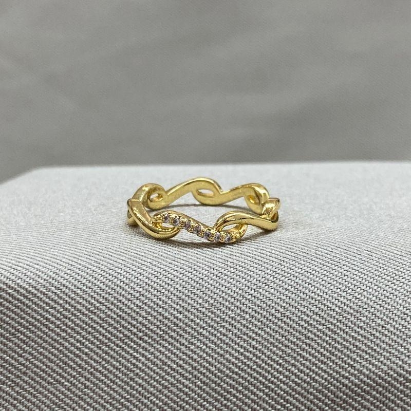 ANEL ONDA CRAVEJADO E LISO