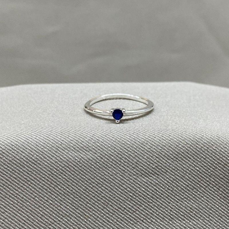 ANEL SOLITARIO ZIRCONIA AZUL
