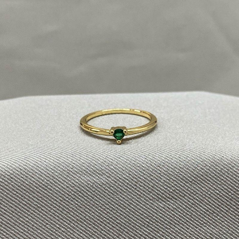 ANEL SOLITARIO ZIRCONIA VERDE