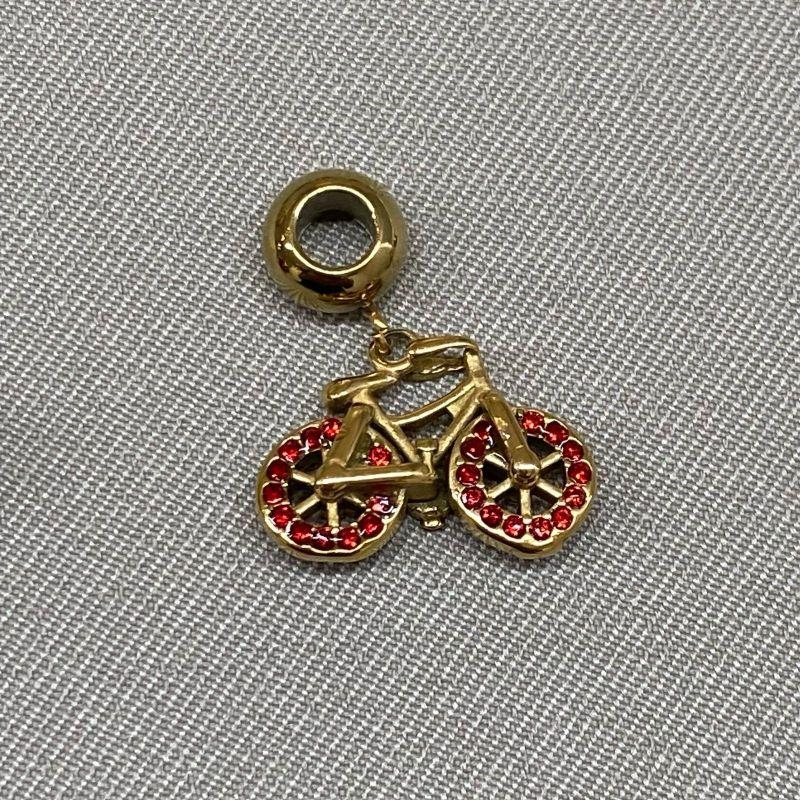 BERLOQUE PENDURICALHO BICICLETA CRAVEJADA VERMELHA