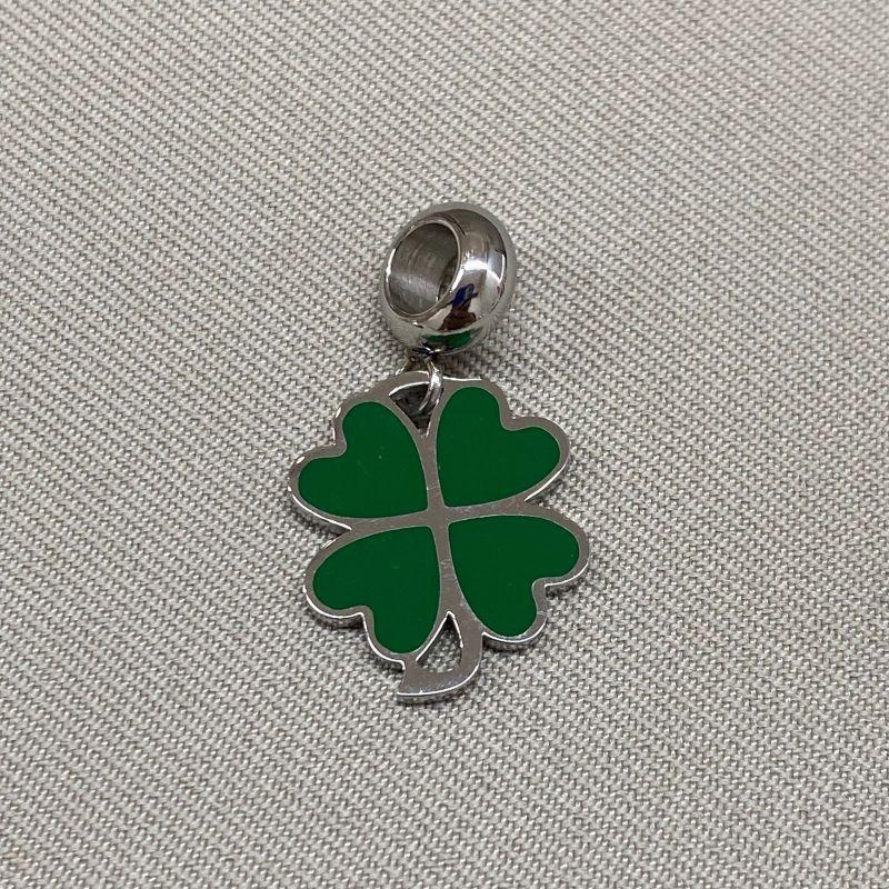 BERLOQUE PENDURICALHO TREVO 4 FOLHAS STEEL