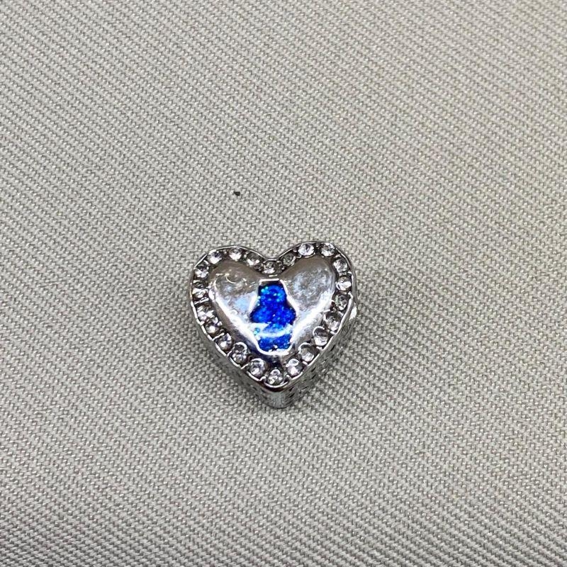 BERLOQUE SEPARADOR CORAÇÃO CRAVEJADO MENINO AZUL