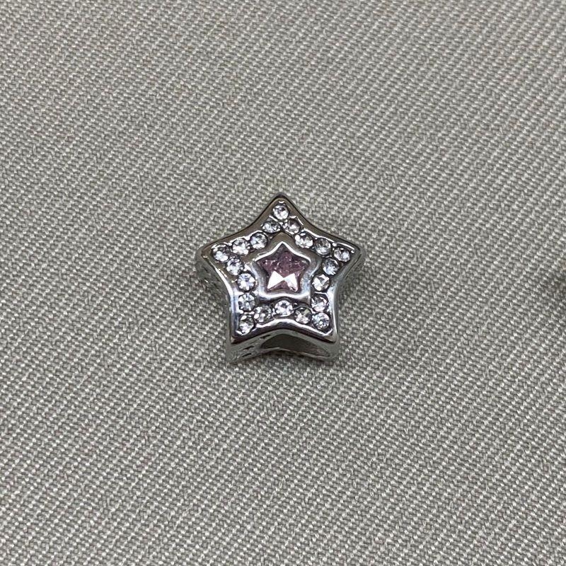 BERLOQUE SEPARADOR ESTRELA CRAVEJADA CRISTAL/ROSA