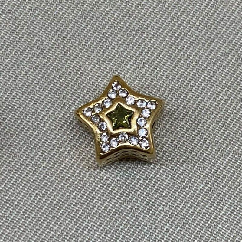 BERLOQUE SEPARADOR ESTRELA CRAVEJADA CRISTAL/VERDE