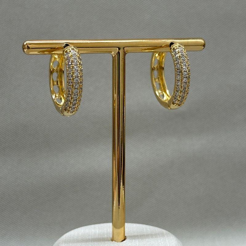 BRINCO ARGOLA 3 FILAS CRAVEJADAS