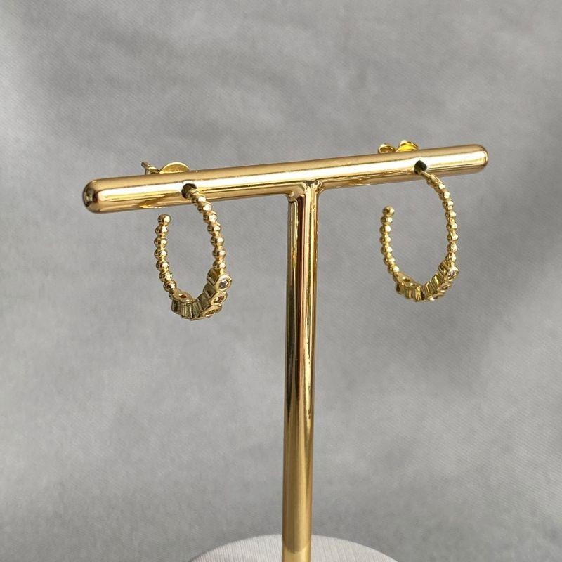 BRINCO ARGOLA CRAQUELADA COM ZIRCONIAS