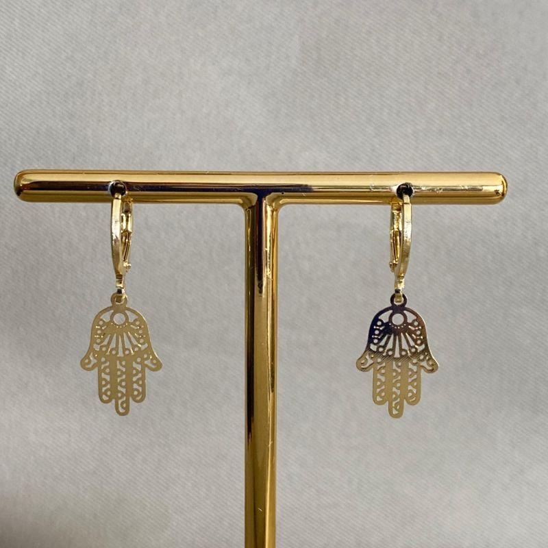 BRINCO ARGOLA MÃO DE FATIMA