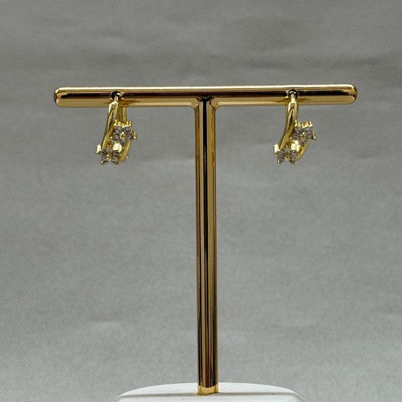 BRINCO ARGOLINHA 2 ESTRELAS CRAVEJADAS