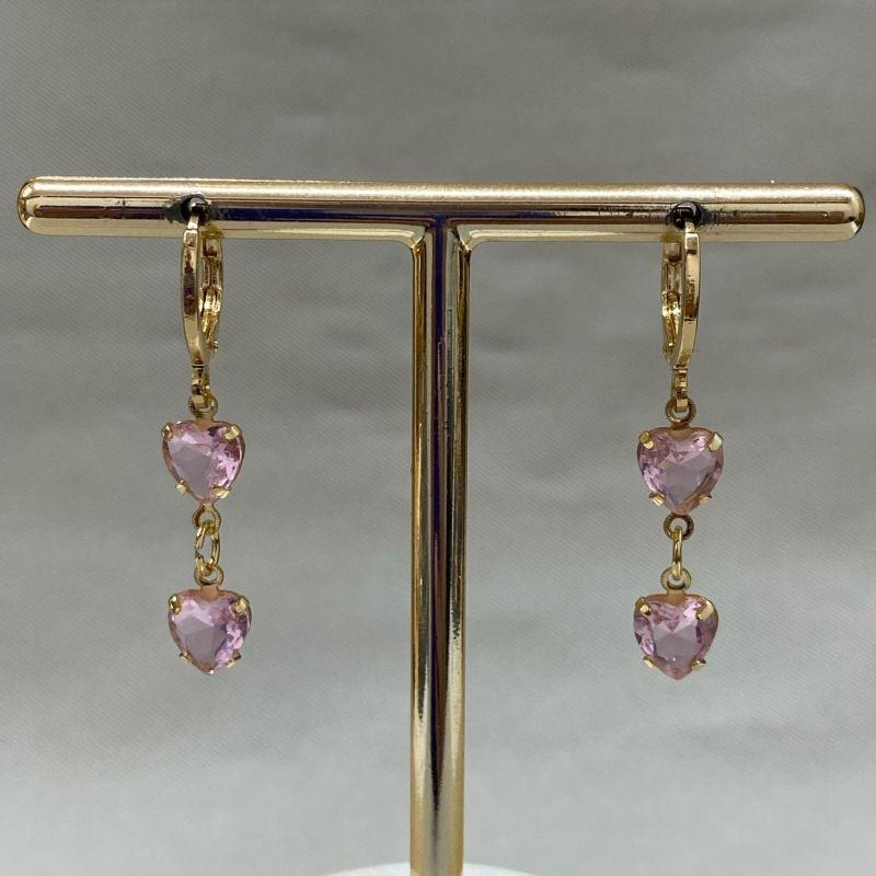 BRINCO ARGOLINHA ARTICULÁVEL COM DOIS CORAÇÕES