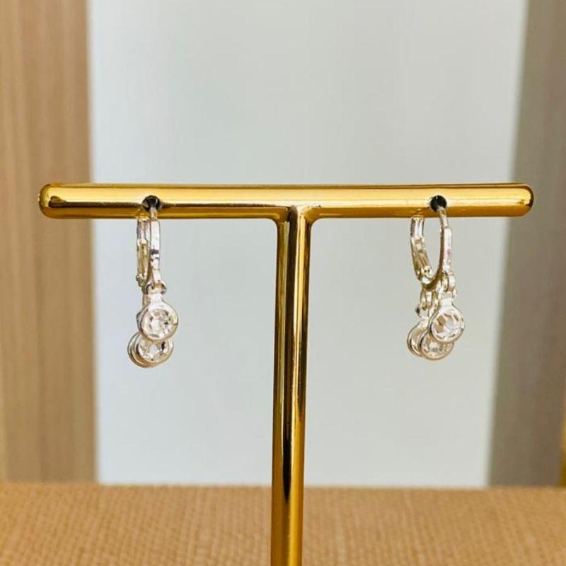 BRINCO ARGOLINHA ARTICULAVEL ZIRCONIAS CRISTAL