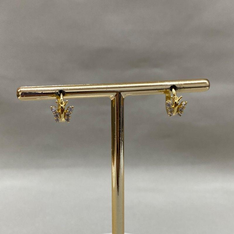 BRINCO ARGOLINHA BORBOLETA CRAVEJADA