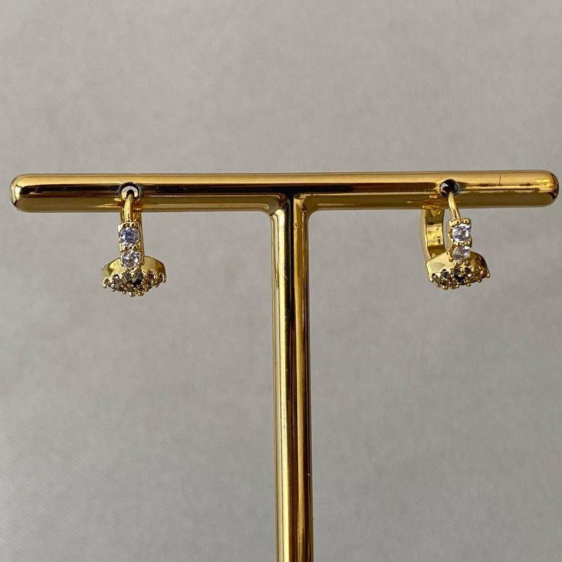 BRINCO ARGOLINHA COM ZIRCONIAS OLHO GREGO