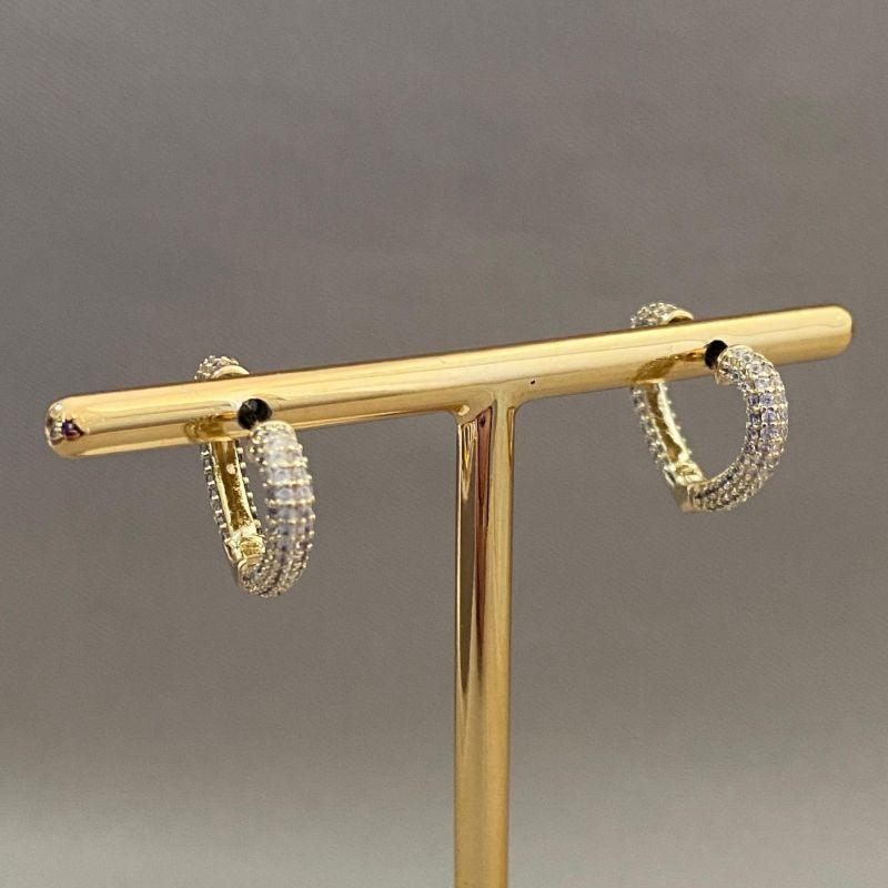 BRINCO ARGOLINHA CORAÇÃO CRAVEJADA