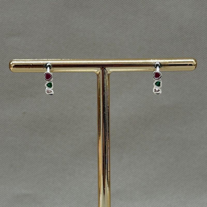 BRINCO ARGOLINHA CORACÃO ZIRCONIA COLORS