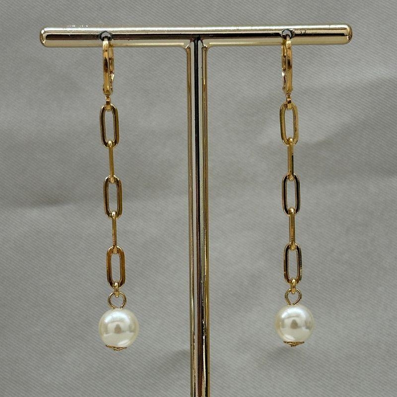 BRINCO ARGOLINHA CORRENTE E PEROLA