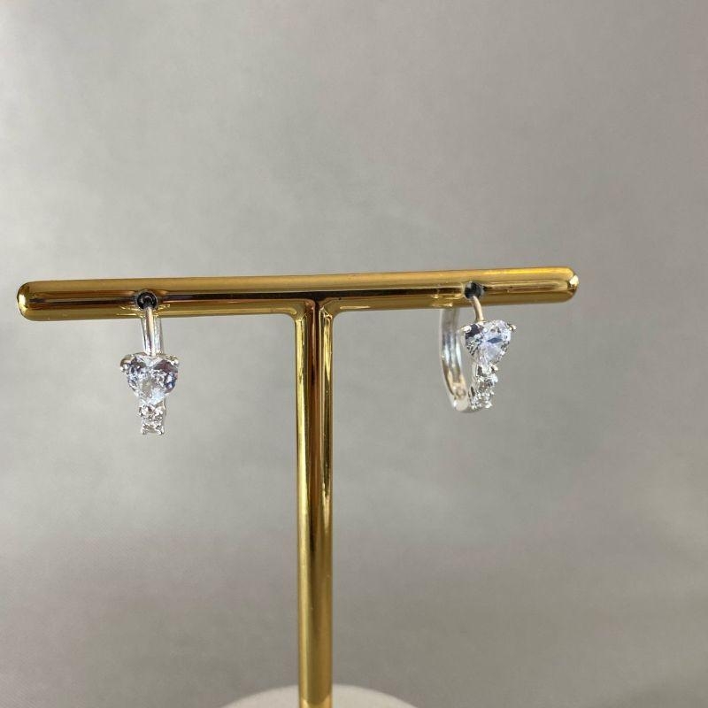 BRINCO ARTICULADO CORAÇÃO ZIRCONIA CRISTAL