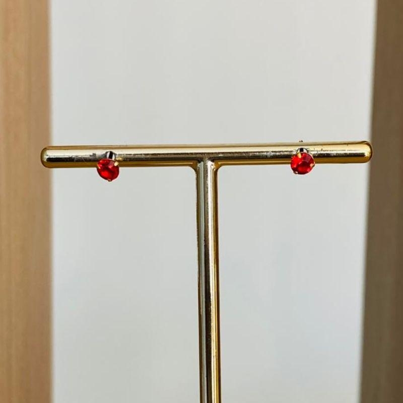 BRINCO BABY PEDRINHA VERMELHA