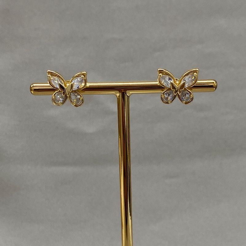 BRINCO BORBOLETA COM ZIRCONIAS