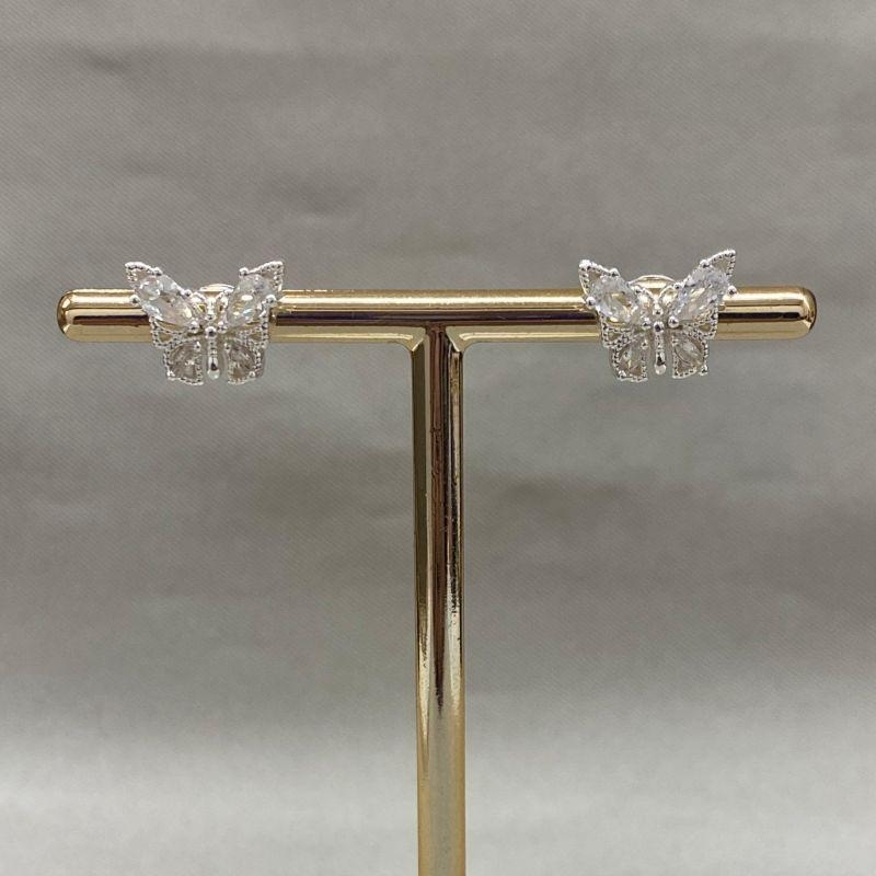 BRINCO BORBOLETA COM ZIRCONIAS