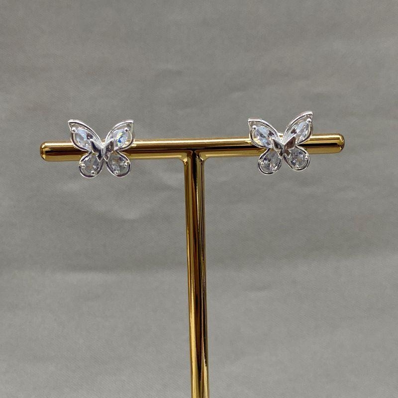 BRINCO BORBOLETA COM ZIRCONIAS