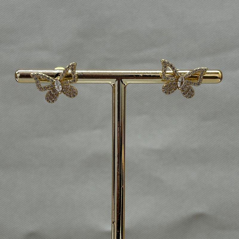 BRINCO BORBOLETA CRAVEJADA