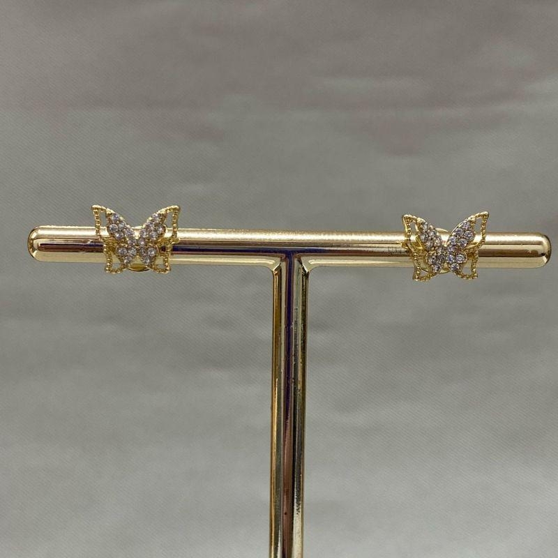 BRINCO BORBOLETA CRAVEJADA