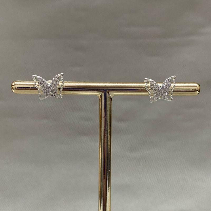 BRINCO BORBOLETA CRAVEJADA