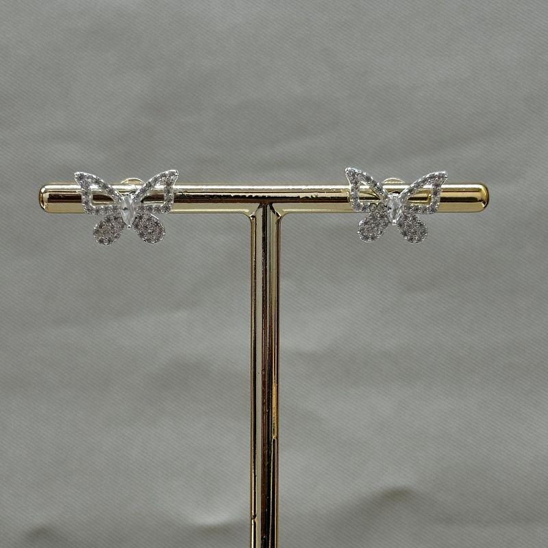 BRINCO BORBOLETA CRAVEJADA