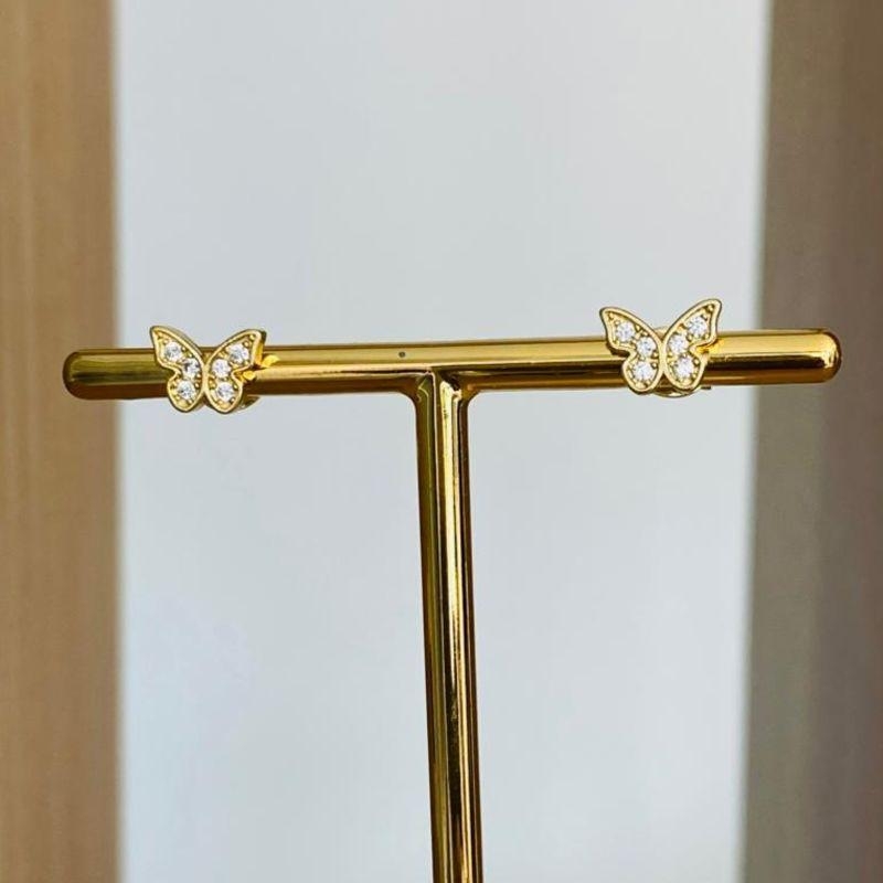 BRINCO BORBOLETA CRAVEJADA