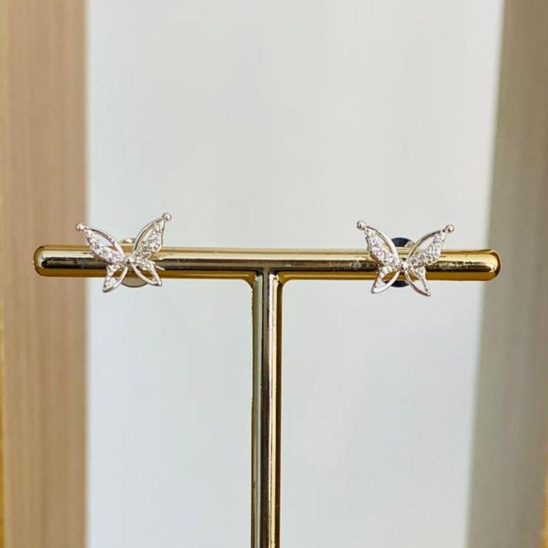 BRINCO BORBOLETA CRAVEJADA