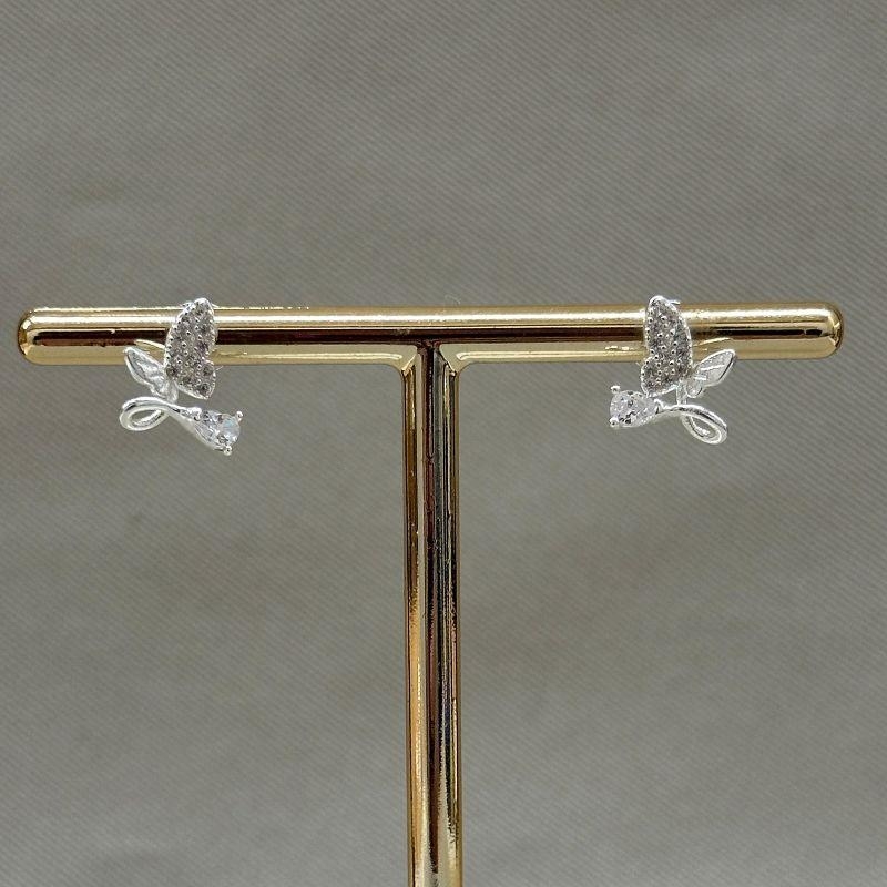 BRINCO BORBOLETA ZIRCONIA