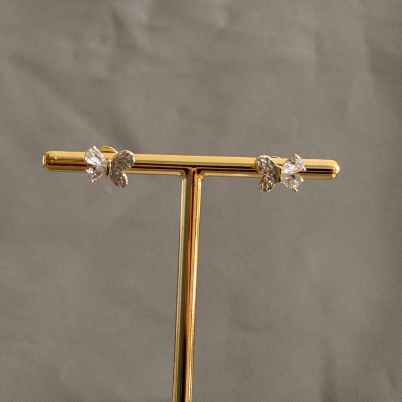 BRINCO BORBOLETA ZIRCONIA