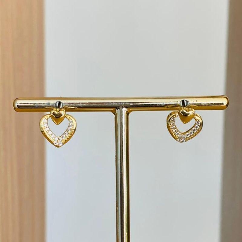 BRINCO CORAÇÃO DUPLO VAZADO