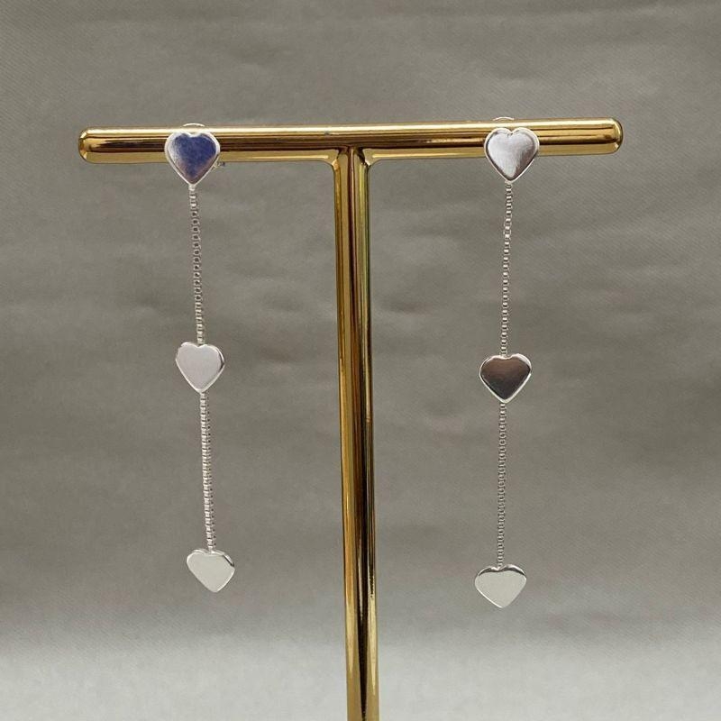 BRINCO CORRENTE VENEZIANA 5CM E CORAÇÕES 5MM