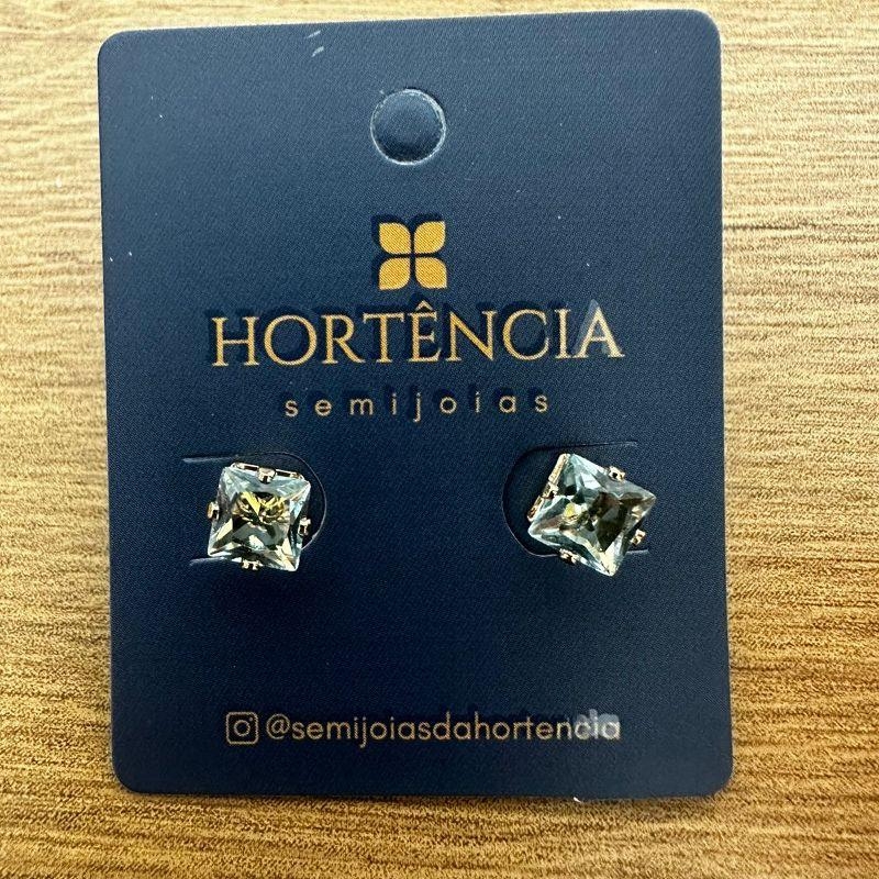 BRINCO DE ZIRCONIA CARRÉ MENTA/6MM