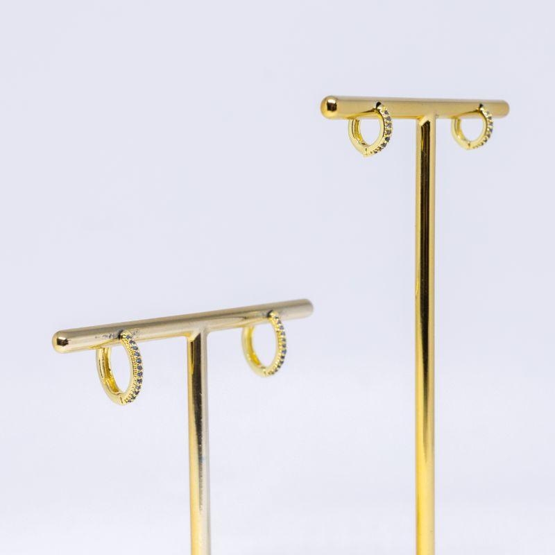 BRINCO DUPLA ARGOLINHA CRAVEJADA