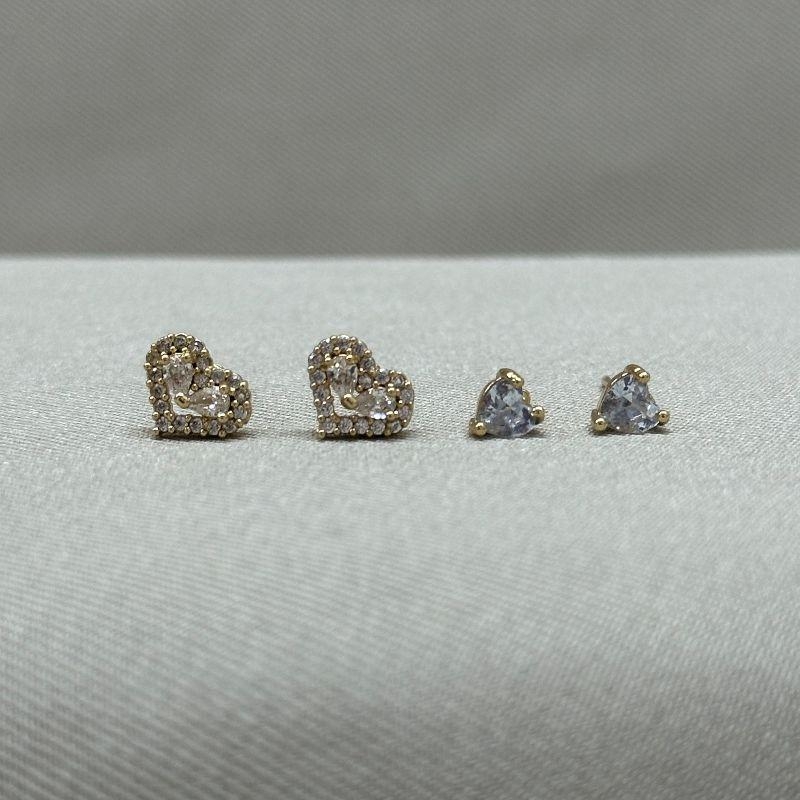 BRINCO DUPLA CORAÇÃO ZIRCONIAS