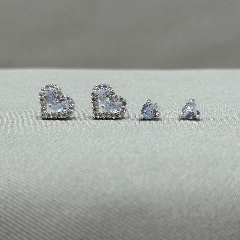 BRINCO DUPLA CORAÇÃO ZIRCONIAS