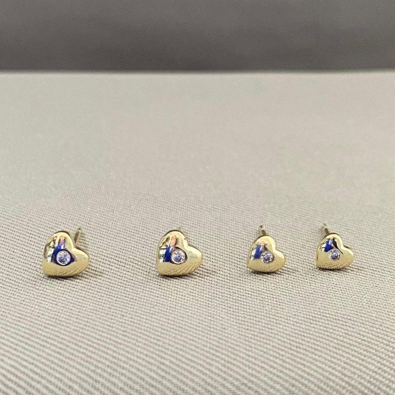 BRINCO DUPLA CORAÇÕES COM ZIRCONIA