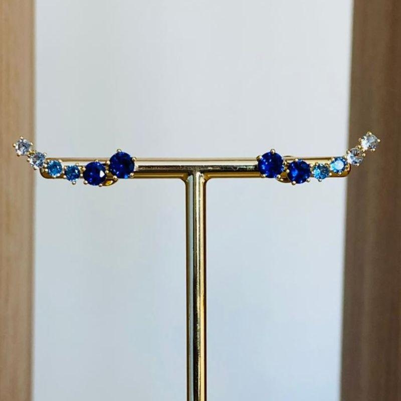 BRINCO EARCUFF ZIRCONIAS AZUIS