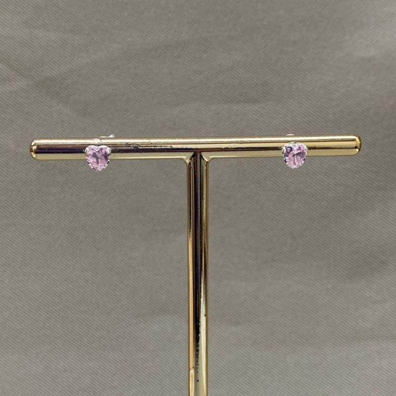 BRINCO EM FORMATO DE CORAÇÃO 5MM E ZIRCONIA LIGHT ROSE