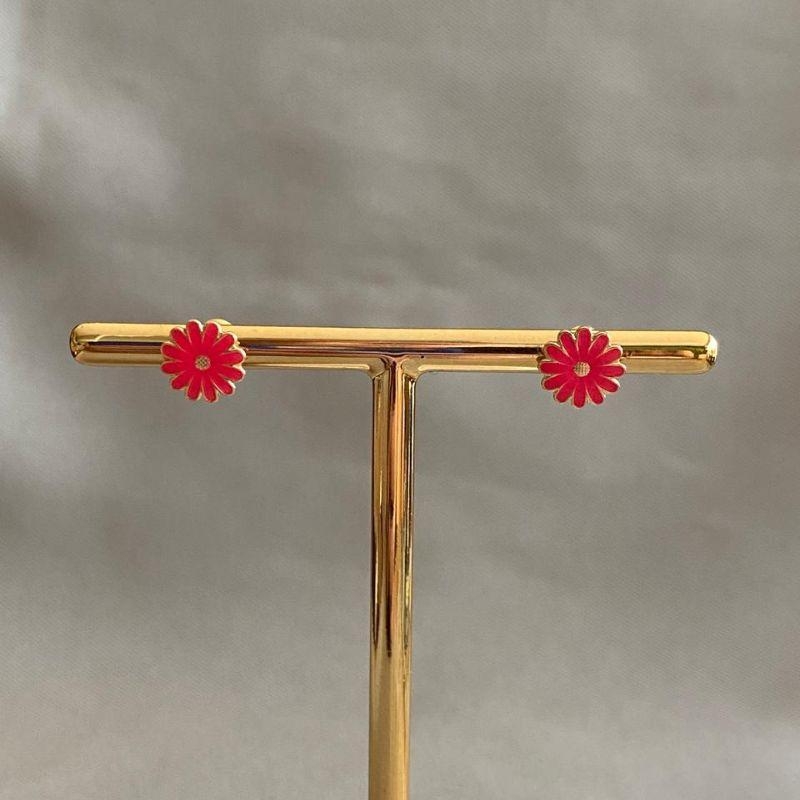 BRINCO INFANTIL FLOR ROSA RESINADO